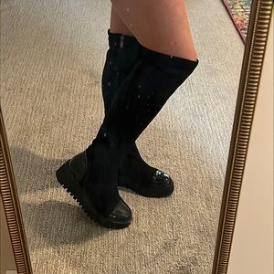 Black knee high boots